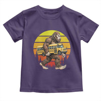 Funny Bigfoot School Bus Lover Toddler T Shirt Sasquatch Back To School Vintage Gift
