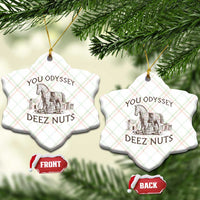 Funny You Odyssey Deez Nuts Trojan Horse Ceramic Ornament Ancient Greek History Meme Humor Gift