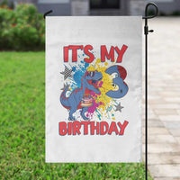 Dino Spider Its My 3rd Birthday Garden Flag Dinosaur Gift For Boys