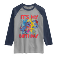 Dino Spider Its My 3rd Birthday Raglan Shirt Dinosaur Gift For Boys