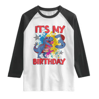Dino Spider Its My 3rd Birthday Raglan Shirt Dinosaur Gift For Boys