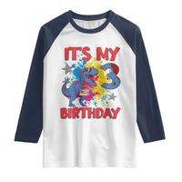 Dino Spider Its My 3rd Birthday Raglan Shirt Dinosaur Gift For Boys