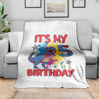 Dino Spider Its My 5th Birthday Throw Blanket Dinosaur Gift For Boys