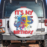 Dino Spider Its My 5th Birthday Spare Tire Cover Dinosaur Gift For Boys