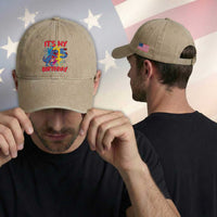 Dino Spider Its My 5th Birthday Washed Cotton Baseball Cap Dinosaur Gift For Boys