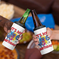 Dino Spider Its My 6th Birthday 4 in 1 Can Cooler Tumbler Dinosaur Gift For Boys