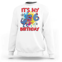 Dino Spider Its My 6th Birthday Sweatshirt Dinosaur Gift For Boys