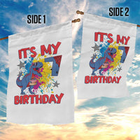 Dino Spider Its My 7th Birthday Garden Flag Dinosaur Gift For Boys