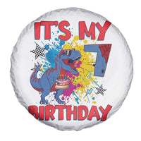 Dino Spider Its My 7th Birthday Spare Tire Cover Dinosaur Gift For Boys