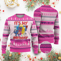 Dino Spider Its My 7th Birthday Ugly Christmas Sweater Dinosaur Gift For Boys