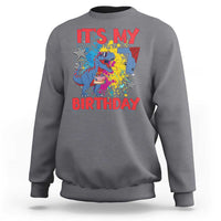 Dino Spider Its My 7th Birthday Sweatshirt Dinosaur Gift For Boys