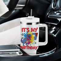 Dino Spider Its My 7th Birthday Tumbler With Handle Dinosaur Gift For Boys