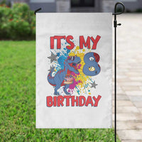 Dino Spider Its My 8th Birthday Garden Flag Dinosaur Gift For Boys