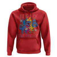 Dino Spider Its My 8th Birthday Hoodie Dinosaur Gift For Boys