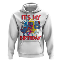 Dino Spider Its My 8th Birthday Hoodie Dinosaur Gift For Boys