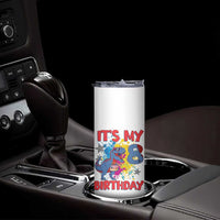 Dino Spider Its My 8th Birthday Skinny Tumbler Dinosaur Gift For Boys
