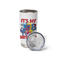 Dino Spider Its My 8th Birthday Tumbler Cup Dinosaur Gift For Boys