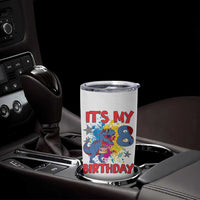 Dino Spider Its My 8th Birthday Tumbler Cup Dinosaur Gift For Boys