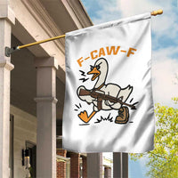 F Caw F Goose With Gun Garden Flag Funny Rebellious Gift - Wonder Print Shop