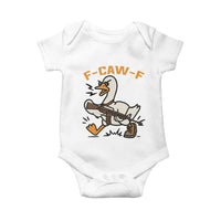 F Caw F Goose With Gun Baby Onesie Funny Rebellious Gift - Wonder Print Shop
