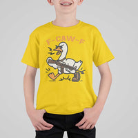 F Caw F Goose With Gun T Shirt For Kid Funny Rebellious Gift - Wonder Print Shop