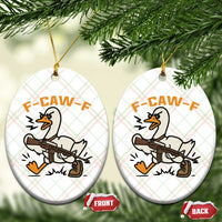 F Caw F Goose With Gun Ceramic Ornament Funny Rebellious Gift - Wonder Print Shop