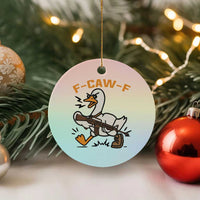 F Caw F Goose With Gun Ceramic Ornament Funny Rebellious Gift - Wonder Print Shop