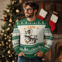 F Caw F Goose With Gun Ugly Christmas Sweater Funny Rebellious Gift - Wonder Print Shop