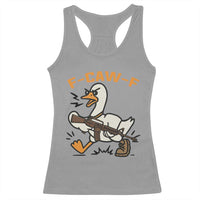 F Caw F Goose With Gun Racerback Tank Top Funny Rebellious Gift - Wonder Print Shop
