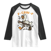 F Caw F Goose With Gun Raglan Shirt Funny Rebellious Gift - Wonder Print Shop