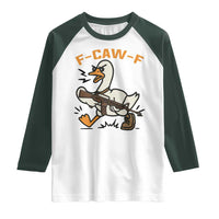 F Caw F Goose With Gun Raglan Shirt Funny Rebellious Gift - Wonder Print Shop