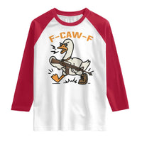 F Caw F Goose With Gun Raglan Shirt Funny Rebellious Gift - Wonder Print Shop