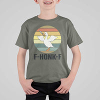 F Honk F Goose With Knife T Shirt For Kid Funny Chaotic Meme Gift - Wonder Print Shop