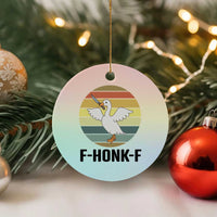 F Honk F Goose With Knife Ceramic Ornament Funny Chaotic Meme Gift - Wonder Print Shop