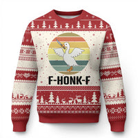 F Honk F Goose With Knife Ugly Christmas Sweater Funny Chaotic Meme Gift - Wonder Print Shop