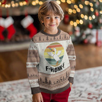 F Honk F Goose With Knife Ugly Christmas Sweater Funny Chaotic Meme Gift - Wonder Print Shop