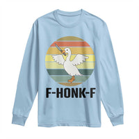 F Honk F Goose With Knife Long Sleeve Shirt Funny Chaotic Meme Gift - Wonder Print Shop