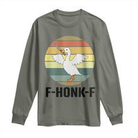 F Honk F Goose With Knife Long Sleeve Shirt Funny Chaotic Meme Gift - Wonder Print Shop