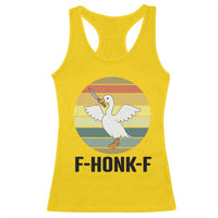 F Honk F Goose With Knife Racerback Tank Top Funny Chaotic Meme Gift - Wonder Print Shop
