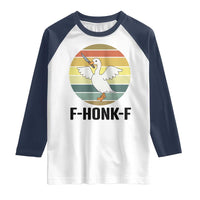 F Honk F Goose With Knife Raglan Shirt Funny Chaotic Meme Gift - Wonder Print Shop