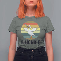 F Honk F Goose With Knife T Shirt For Women Funny Chaotic Meme Gift - Wonder Print Shop