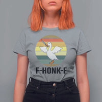 F Honk F Goose With Knife T Shirt For Women Funny Chaotic Meme Gift - Wonder Print Shop