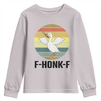 F Honk F Goose With Knife Youth Sweatshirt Funny Chaotic Meme Gift - Wonder Print Shop