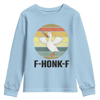 F Honk F Goose With Knife Youth Sweatshirt Funny Chaotic Meme Gift - Wonder Print Shop