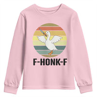 F Honk F Goose With Knife Youth Sweatshirt Funny Chaotic Meme Gift - Wonder Print Shop