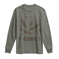 F Honk F Goose Lover Long Sleeve Shirt Funny Silly Chaotic Gift - Wonder Print Shop