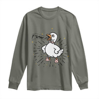 F Caw F Grumpy Goose Long Sleeve Shirt Funny Attitude Meme Gift - Wonder Print Shop