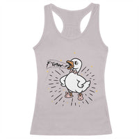 F Caw F Grumpy Goose Racerback Tank Top Funny Attitude Meme Gift - Wonder Print Shop