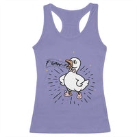 F Caw F Grumpy Goose Racerback Tank Top Funny Attitude Meme Gift - Wonder Print Shop