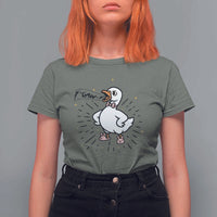 F Caw F Grumpy Goose T Shirt For Women Funny Attitude Meme Gift - Wonder Print Shop